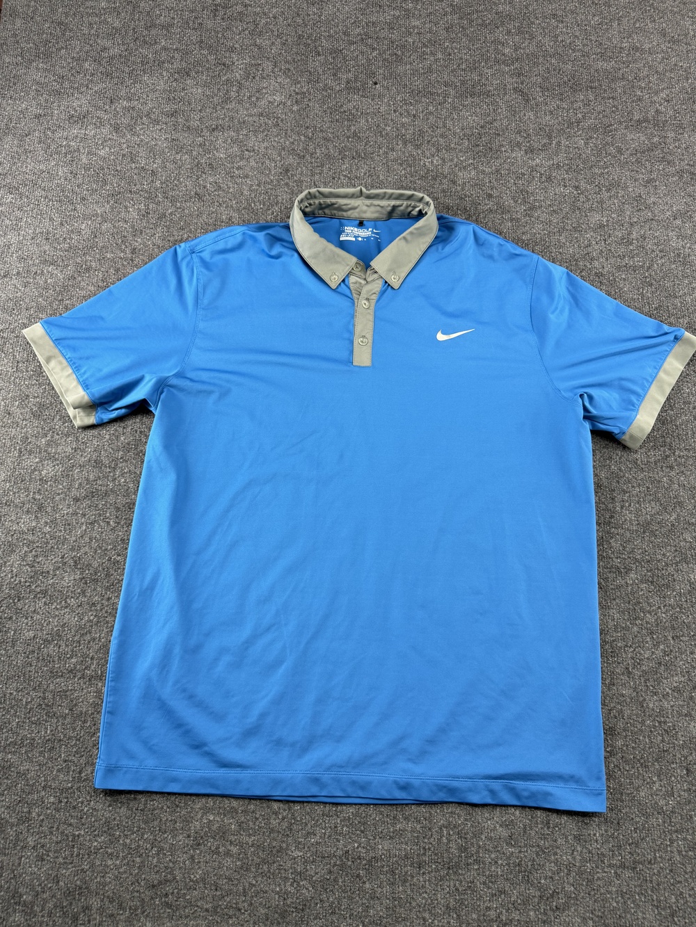 Nike Polo Shirt Mens XL Blue Tour Performance Dri-FIT Golf Short Sleeve Jersey